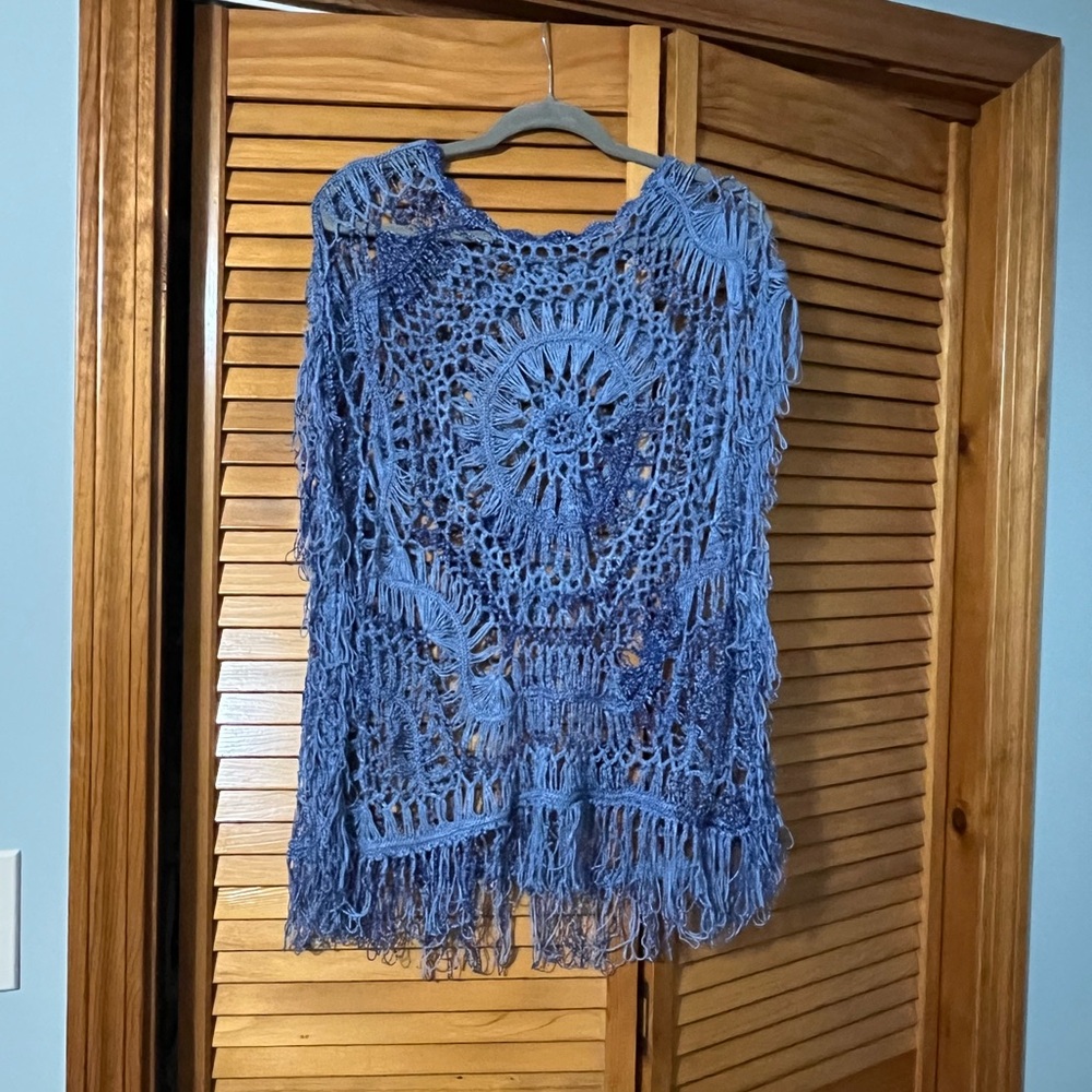 Blue Crochet Cover-Up - Picture 2 of 2